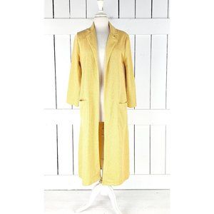 90s vintage yellow long sleeve cardigan duster jacket